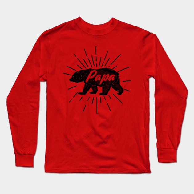 Papa Bear - Retro Father's Day design Long Sleeve T-Shirt by lucidghost